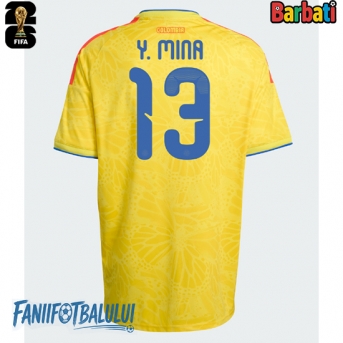 Columbia Yerry Mina #13 Tricou Fotbal Replică Mondial 2026 Barbati Acasa